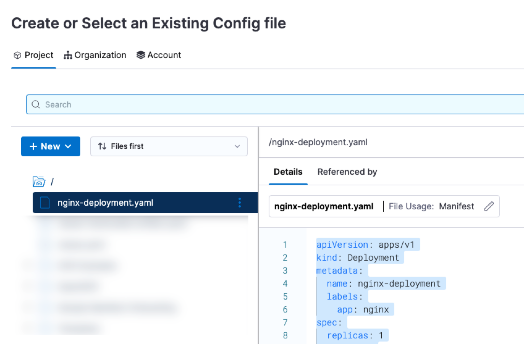 select manifest