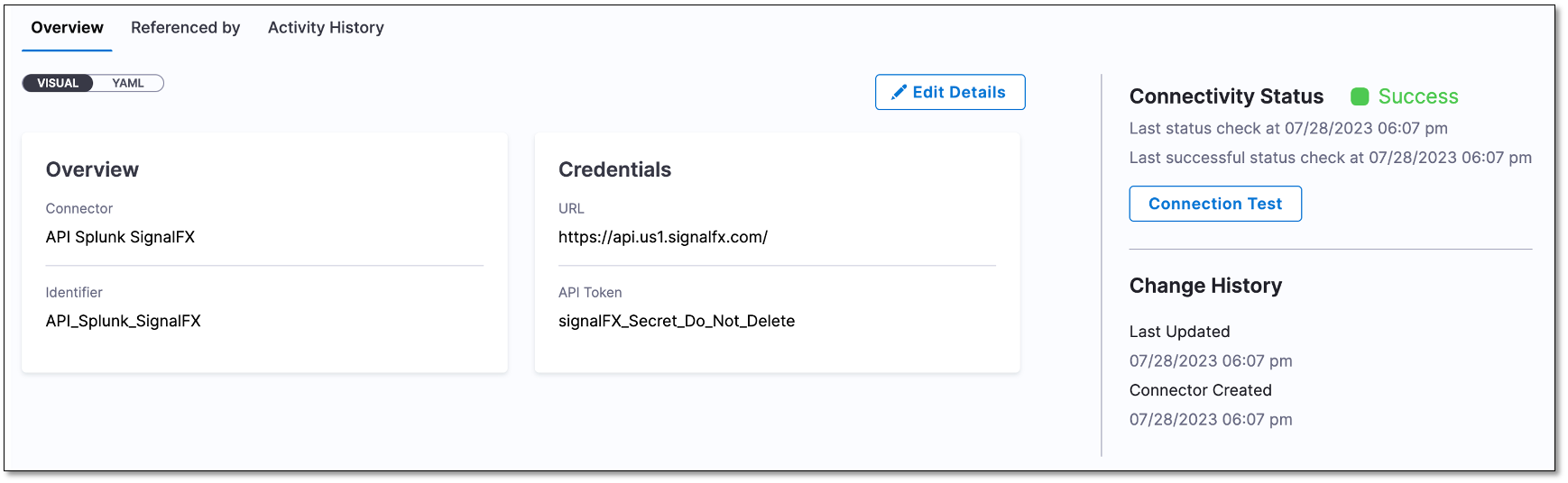 Splunk Observability [SignalFX] connector details