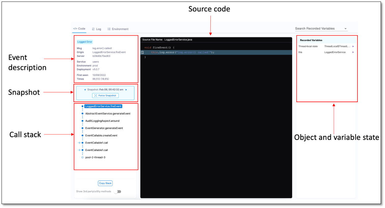 ARC screen Code tab