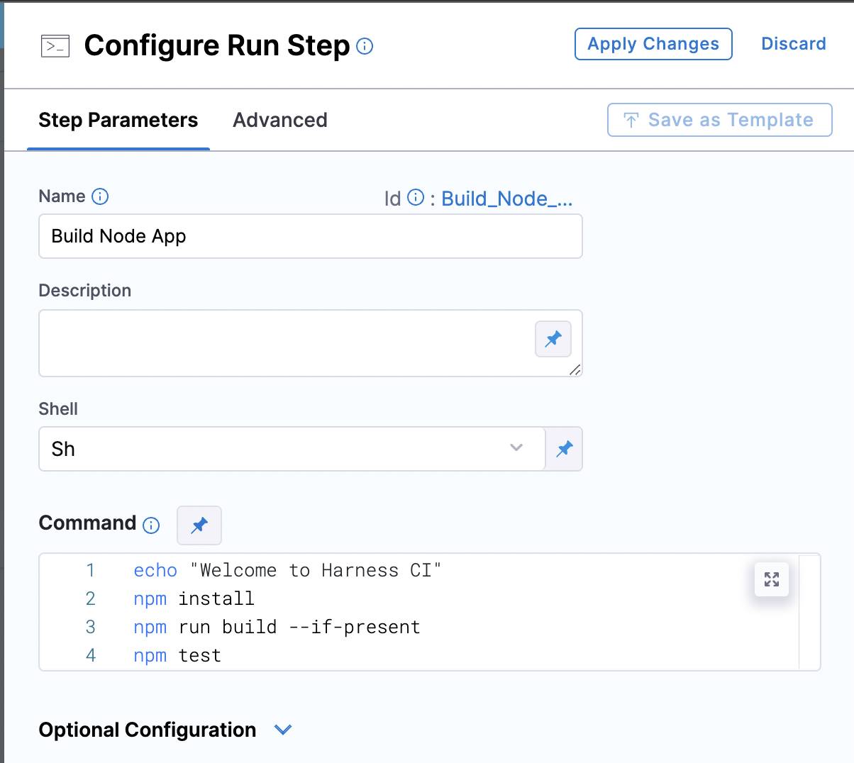 run step configure